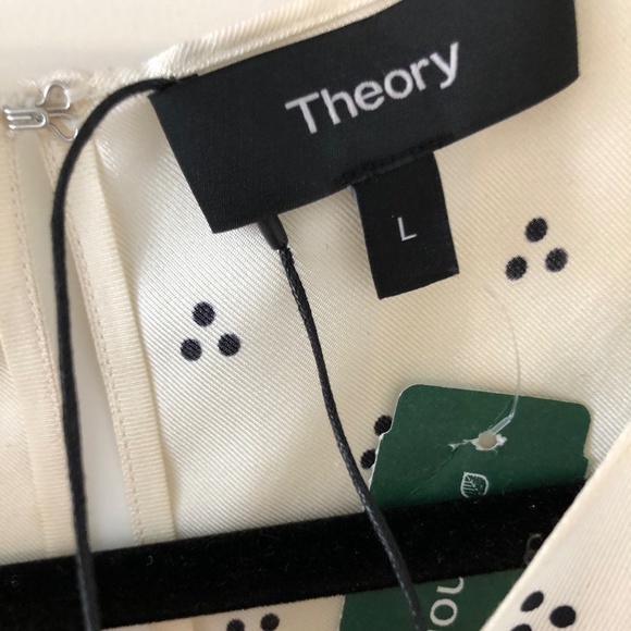 Theory Women's Blouse Dotted Silk Shell Top - L - Picture 3 of 5